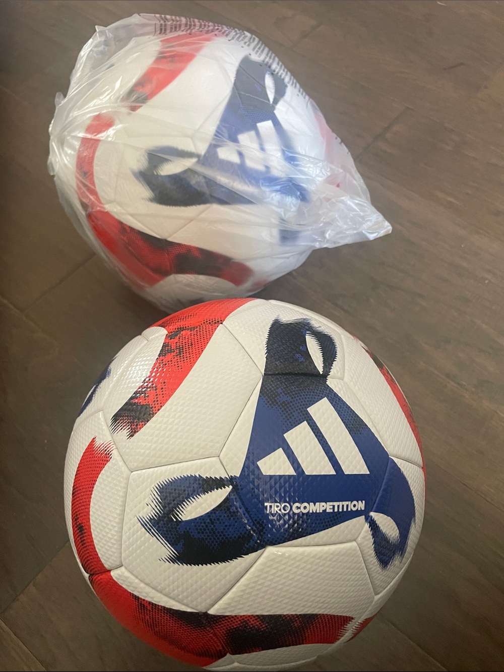Two Adidas Tiro Competition Soccer Match Balls. FIFA Quality Pro Match Balls